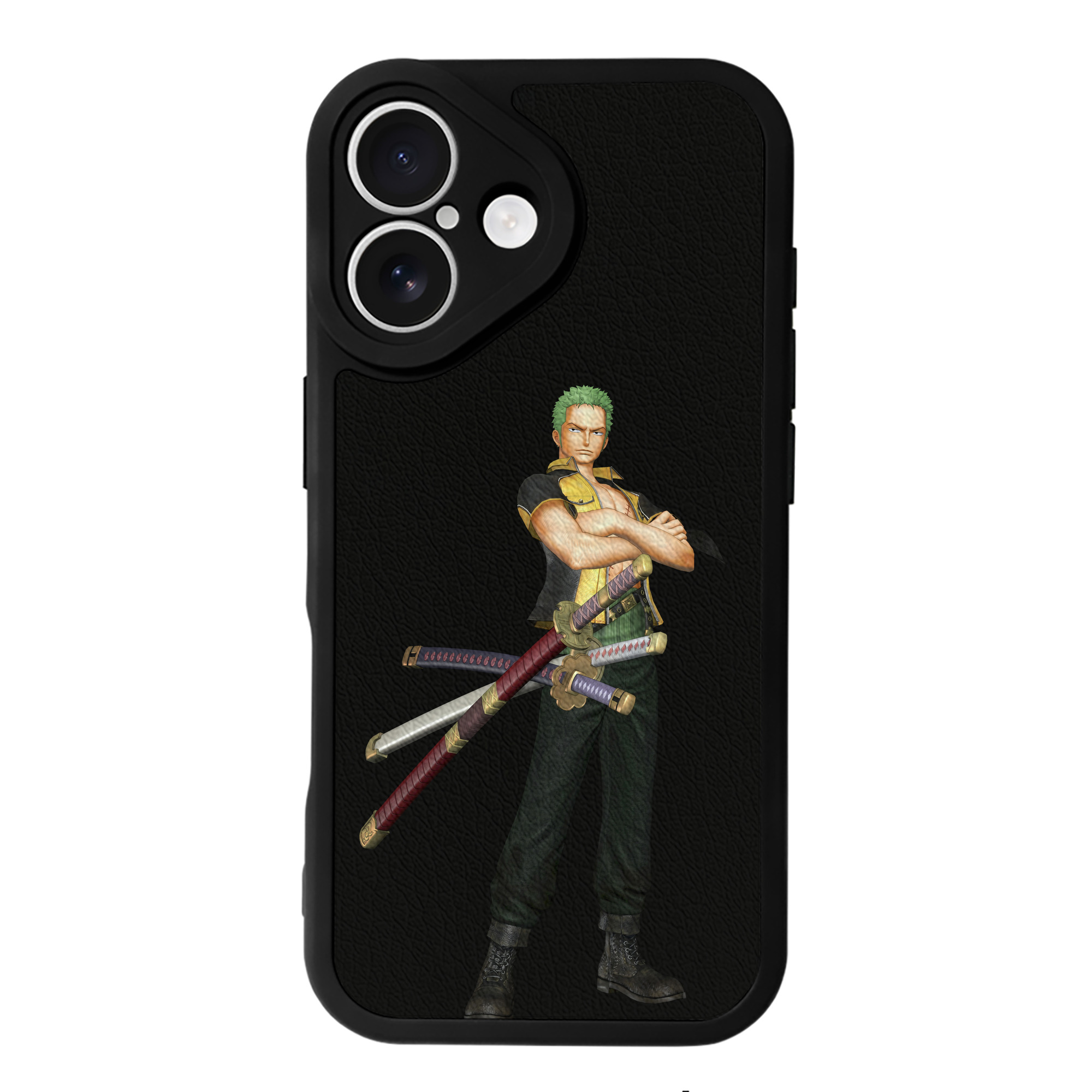 （画像用） ワンピース ロロノア・ゾロ ONE PIECE Roronoa Zoro 【iPhone 16シリーズ対応】シリコンスマホケース（レザー調） 材質：シリコン